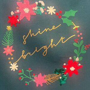 🎀 Cat & Jack Girls “Shine Bright” green long sleeve t-shirt size L 10/12)